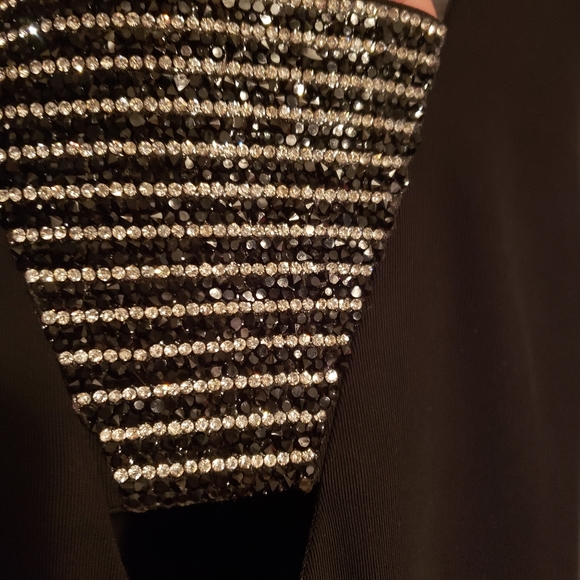 Bebe Cut Out Rhinestone Embellished LBD BNWT - Picture 4 of 11